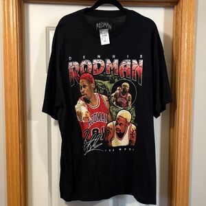 Rue21 Black Tee with Red Graphic Design